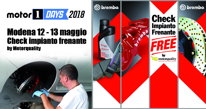 Motor1days all’Autodromo di Modena: check impianto frenante gratuito!