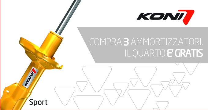 Acquista 4 ammortizzatori KONI SPORT per la tua Auto. 1 è gratis!